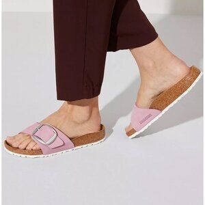 Birkenstock Madrid Big Buckle Slide Sandal Orchid Pink Nubuck EU 38 US 7- 7.5